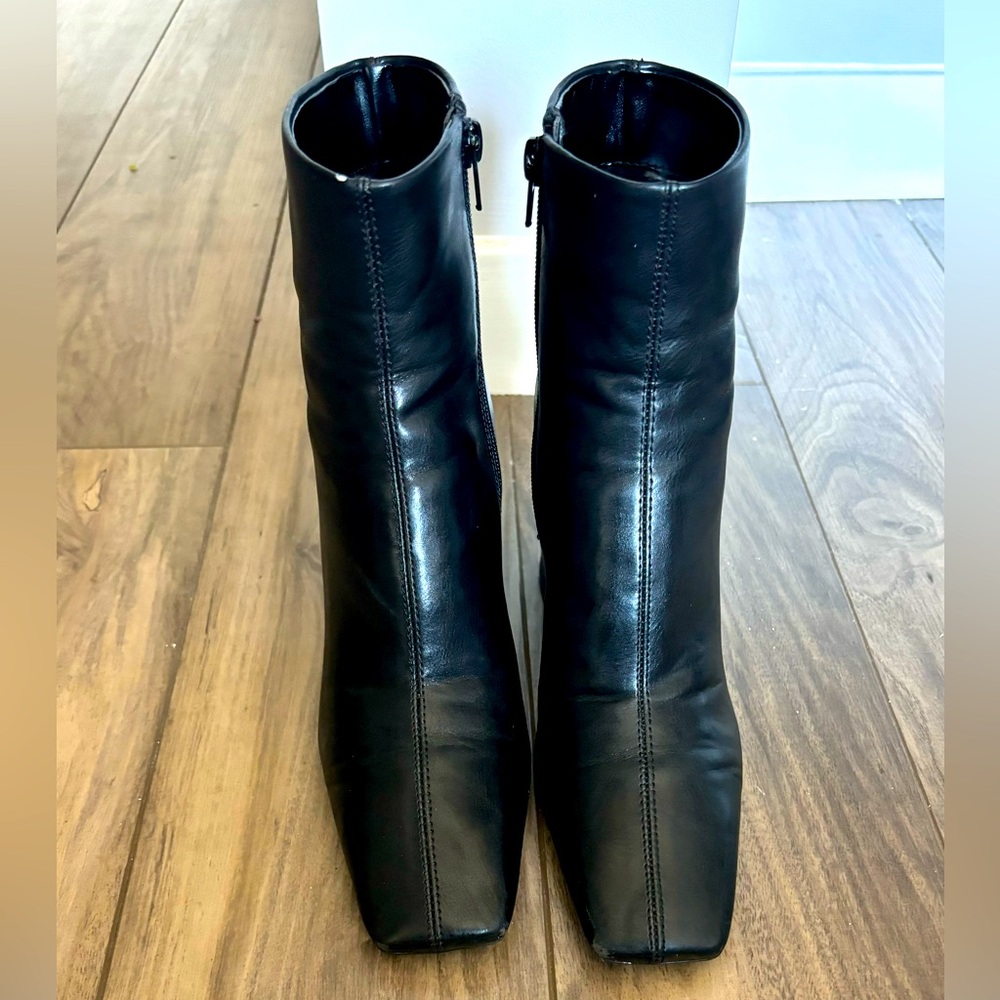 Mango black square toe ankle boots size 7.5